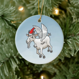 Adorno De Cerámica La Cabra de Navidad que Voló