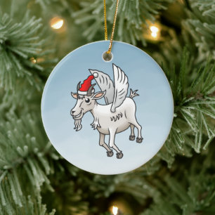 Adorno De Cerámica La Cabra de Navidad que Voló