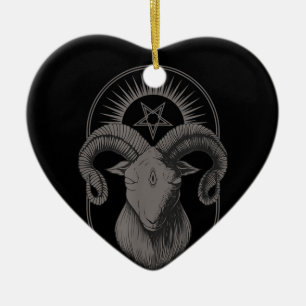 Adorno De Cerámica La cabra del diablo Pentagram Baphomet Satan Occul