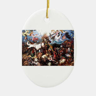 Adorno De Cerámica "La caída de los ángeles rebeldes" de Bruegel (156