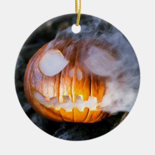 Adorno De Cerámica La calabaza de calabaza de Halloween de Jack-o-Lan