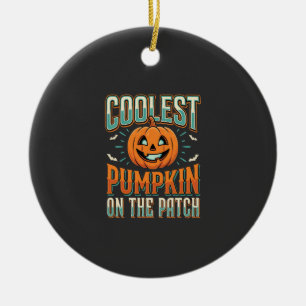 Adorno De Cerámica La Calabaza Más Genial Del Diseño De Halloween Pat