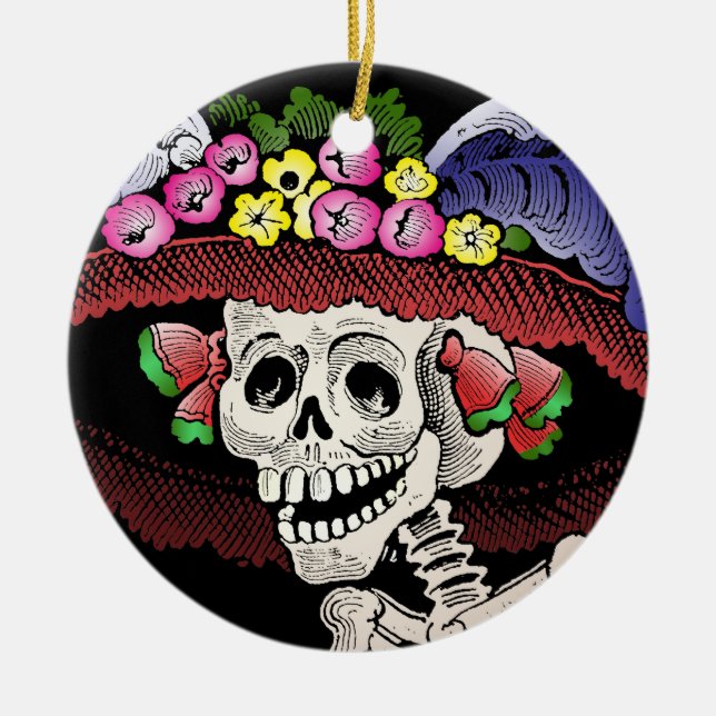 Adorno De Cerámica La Calavera Catrina [ornamento] (Frente)