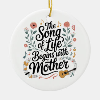 Adorno De Cerámica La Canción De La Vida Comienza Con Madre