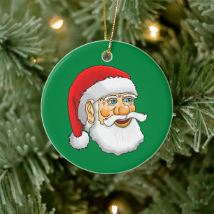 Adorno De Cerámica La cara de Santa Claus en estilo clásico