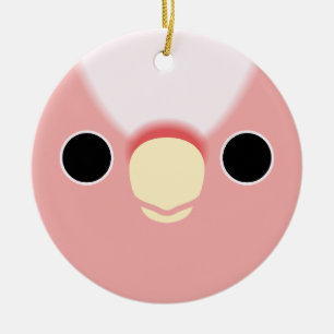 Adorno De Cerámica La cara de un Cockatoo rosa