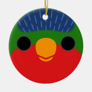 Adorno De Cerámica La cara de un lorikeet de corona azul