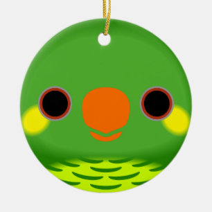 Adorno De Cerámica La cara de un lorikeet de mejillas amarillas