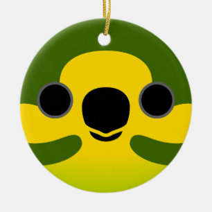 Adorno De Cerámica La cara de un loro de orejas amarillas
