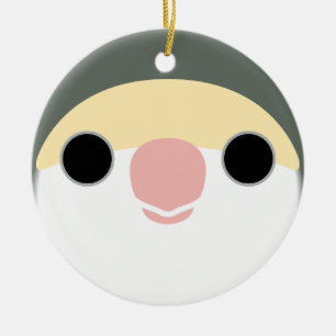 Adorno De Cerámica La cara de un lovebi con cara de melocotón blanco