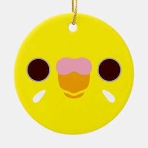 Adorno De Cerámica La cara de un lutino budgie