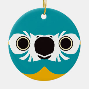 Adorno De Cerámica La cara de un macao con la garganta azul