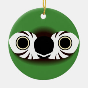 Adorno De Cerámica La cara de un macaute de castaño