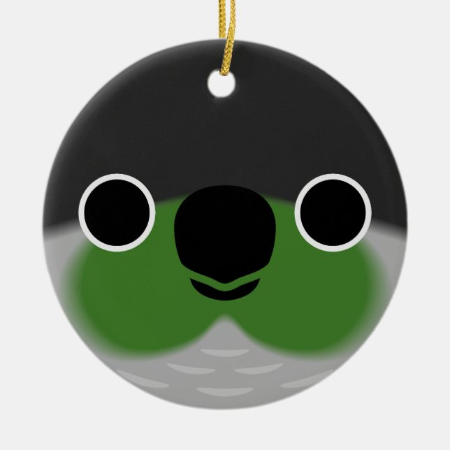 Adorno De Cerámica La cara de un paracaídas de mejillas verdes (Frente)