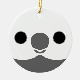Adorno De Cerámica La cara de una gallito masculina de cara blanca