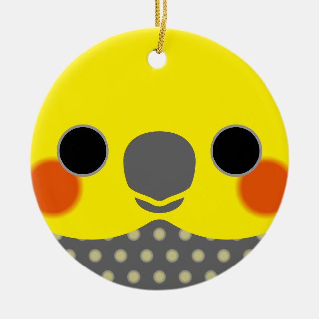 Adorno De Cerámica La cara de una gallito perla (Frente)