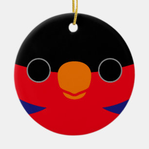 Adorno De Cerámica La cara de una historia con un gorro negro
