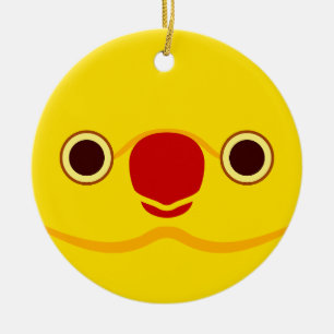 Adorno De Cerámica La cara de una lutino hembra de paracaídas de anil