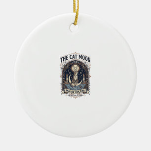 Adorno De Cerámica La Carta de Tarot del Gato Luna Gato Mayor Arcana