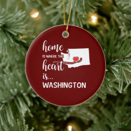 Adorno De Cerámica La casa de Washington es donde está el corazón