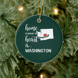 Adorno De Cerámica La casa de Washington es donde está el corazón
