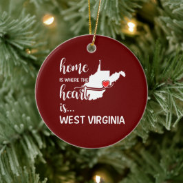 Adorno De Cerámica La casa de West Virginia es donde está el corazón