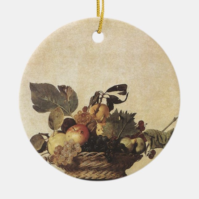 Adorno De Cerámica La cesta de fruta de Caravaggio (Frente)