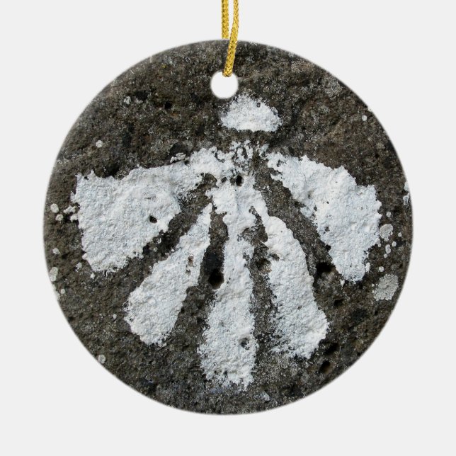 Adorno De Cerámica La concha de peregrino Shell adorna (Frente)