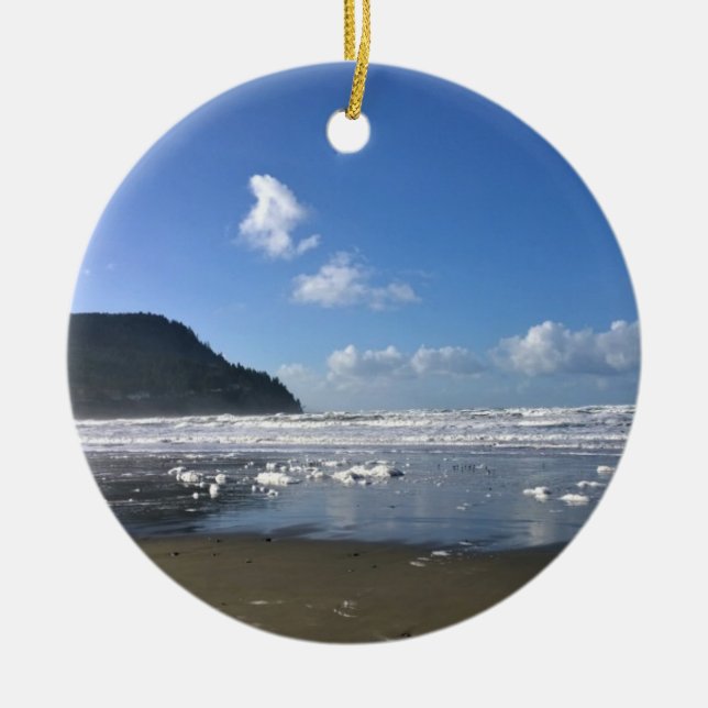 Adorno De Cerámica La costa costera en invierno (Frente)