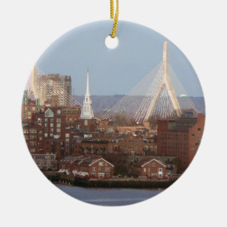 Adorno De Cerámica La costa de Boston con el puente de Zakim