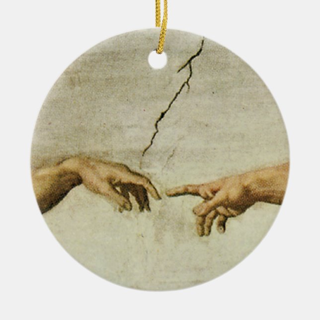 Adorno De Cerámica La creación de Adam Close Up Detail (Frente)