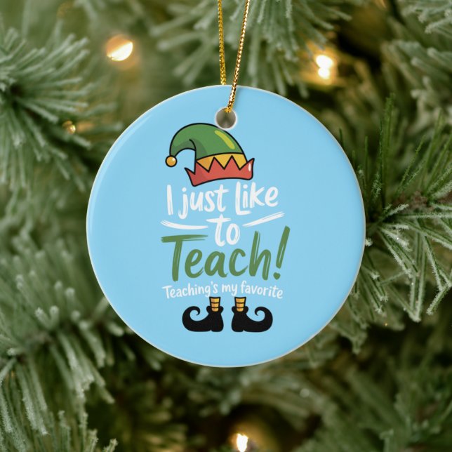 Adorno De Cerámica La divertida enseñanza de Navidades docentes es mi (Árbol)