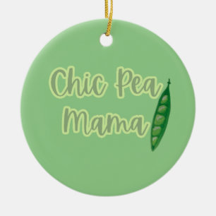 Adorno De Cerámica La divertida Moda vegan pea Mama