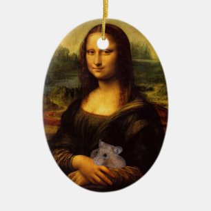 Adorno De Cerámica La dulce Mona Lisa ama a Hamsters
