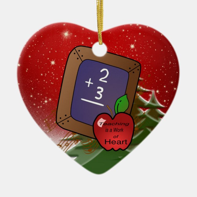 Adorno De Cerámica La enseñanza es un trabajo de corazón (Frente)