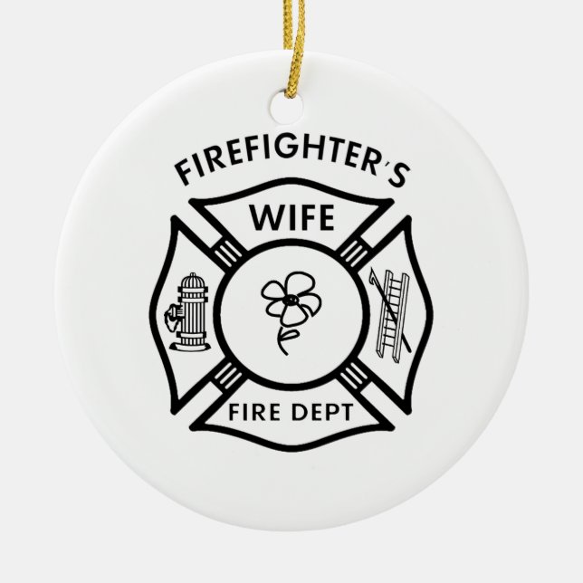 Adorno De Cerámica La esposa del bombero (Frente)