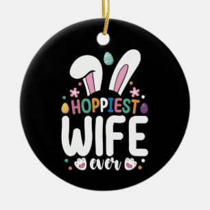 Adorno De Cerámica La esposa más feliz de la familia de huevos de con