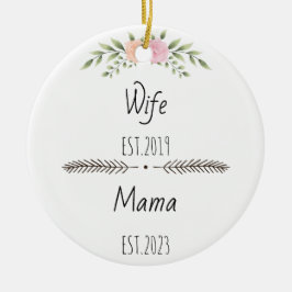Adorno De Cerámica La esposa personalizada Mama Est Año Personalizado