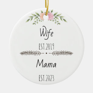 Adorno De Cerámica La esposa personalizada Mama Est Año Personalizado