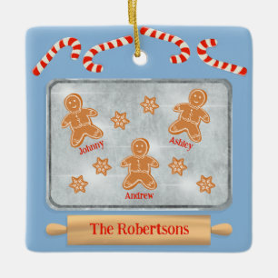 Adorno De Cerámica La familia de las cookies de Gingerbread de tres