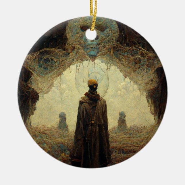 Adorno De Cerámica La Fantasía de la Ciencia Ficción de Entryway (Frente)