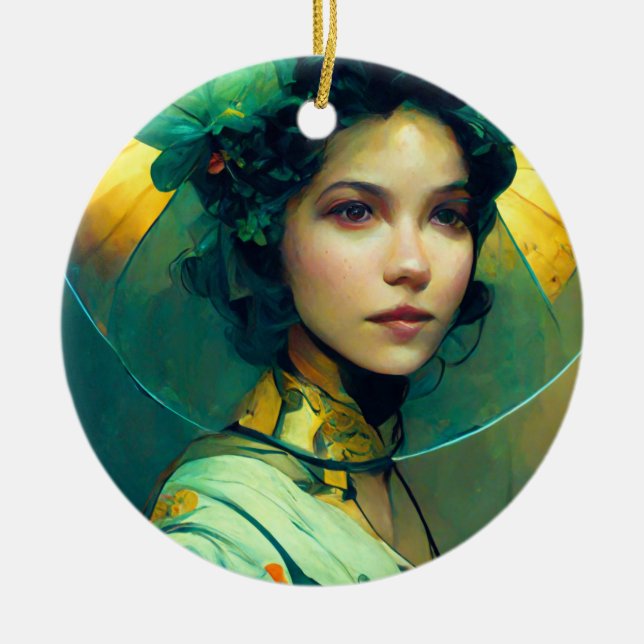 Adorno De Cerámica La Fantasía Headdress (Frente)