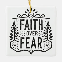 Adorno De Cerámica La fe sobre el miedo