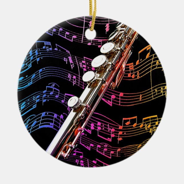 Adorno De Cerámica La flauta es mi pasión. (Frente)