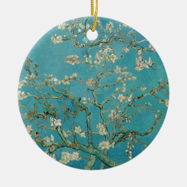 Adorno De Cerámica La flor de almendras de Van gogh (Frente)