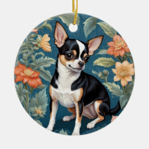 Adorno De Cerámica La floral inspirada por el cute chihuahua William