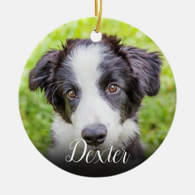 Adorno De Cerámica La foto de tu mascota favorita (Frente)