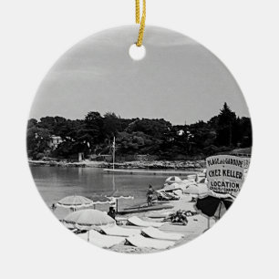Adorno De Cerámica La Francia Vintage Nice Antibes La playa de Garoup
