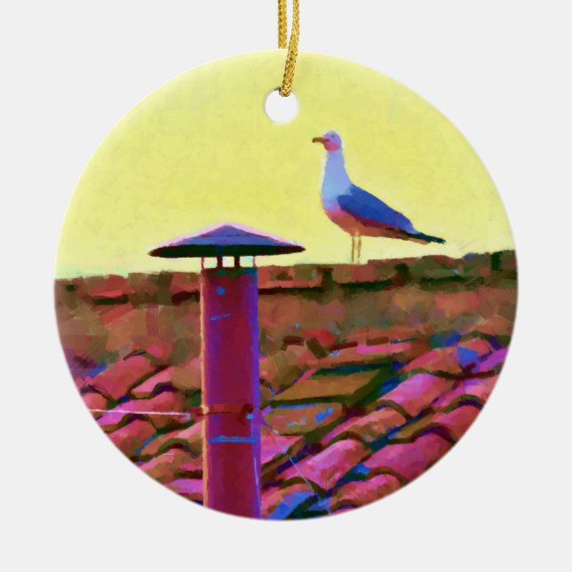 Adorno De Cerámica La gaviota en una tarde de cónclave (Frente)