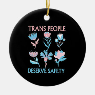 Adorno De Cerámica La gente trans merece seguridad Mes del Orgullo LG